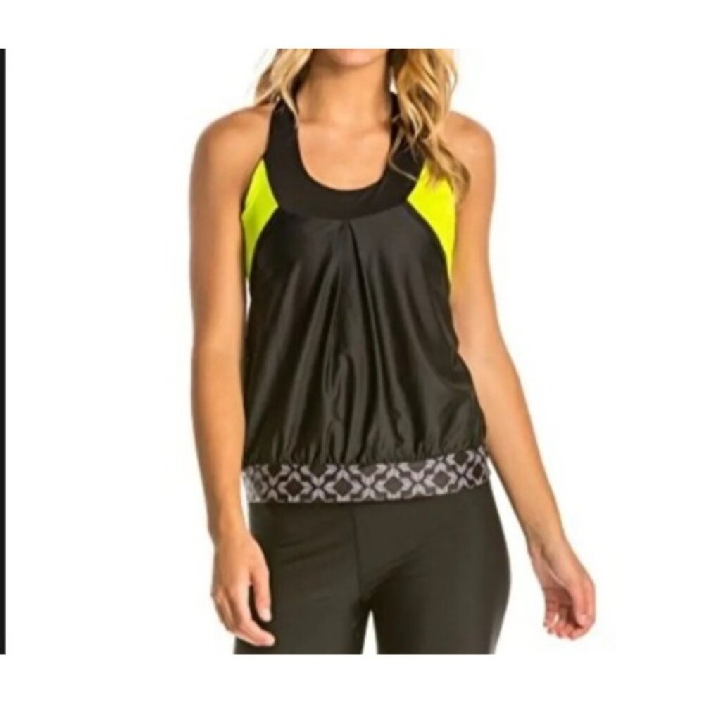Moxie Cyling Women's High Visibility Lumenex Layered Tank Jersey Sz S Black/Neon